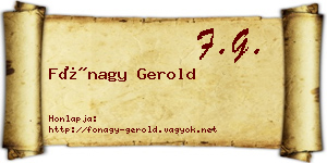 Fónagy Gerold névjegykártya